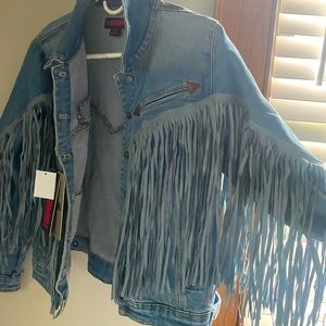 Rock & Roll denim fringe jacket. NEW WITH TAGS. Slightly oversized fit. Western.
